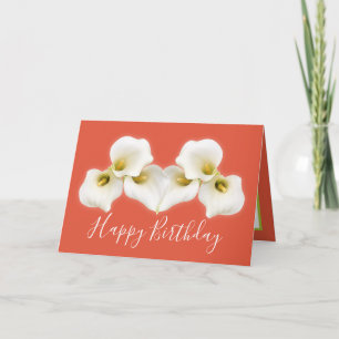 Floral Bouquet White Calla Lilies Floral Geburtsta Karte