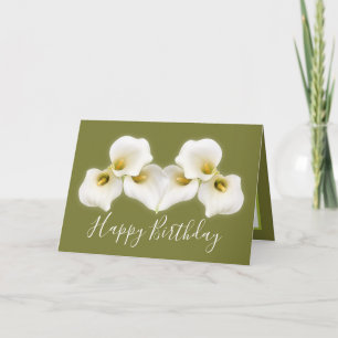 Floral Bouquet White Calla Lilies Floral Geburtsta Karte