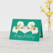Floral Bouquet White Calla Lilies Floral Geburtsta Karte (Gelbe Blume)