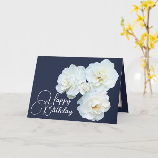 Floral Bouquet White Roses Flower Girl Karte (Gelbe Blume)