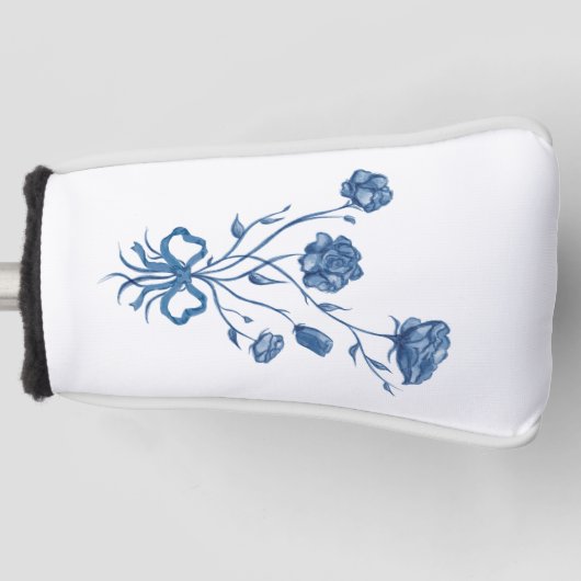 Floral Bouquet With Blue Bow Golf Head Cover Headcover (Vorderseite)