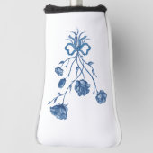 Floral Bouquet With Blue Bow Golf Head Cover Headcover (Rotieren 90)