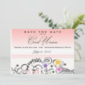 Floral Bouquet Zivile Gewerkschaft Save the Date e (Stehend Vorderseite)