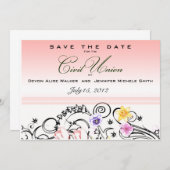 Floral Bouquet Zivile Gewerkschaft Save the Date e (Vorne/Hinten)