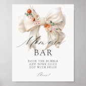 Floral Bow Baby in Bloom Baby Shower Mama-osa Bar Poster (Vorne)