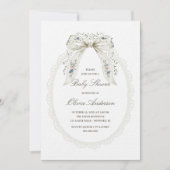 Floral Bow Cottage Baby Shower Einladung (Vorderseite)