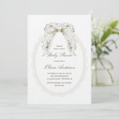 Floral Bow Cottage Baby Shower Einladung (Stehend Vorderseite)