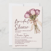 Floral Bow Elegant Boho Brautparty Einladung (Vorderseite)