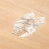 Floral Bow Elegant Bridal Shower  Acryleinladungen (Ablage )