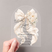Floral Bow Elegant Bridal Shower  Acryleinladungen (Insitu (Handheld))