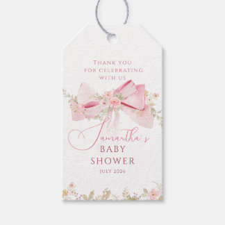 Floral Bow Elegant Flower Girl baby shower  Geschenkanhänger