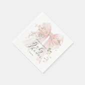 Floral Bow Elegant Flower Girl Baby Shower Serviette (Ecke)
