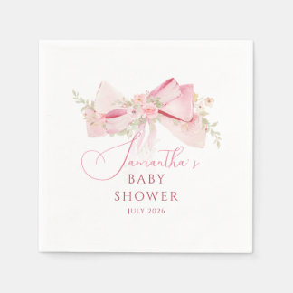 Floral Bow Elegant Flower Girl baby shower  Serviette