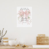 Floral Bow Elegante Flower Girl Babydusche Poster (Küche)