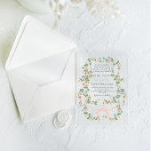 Floral Bow Garden Rustikales Elegantes Foto Hochze Acryleinladungen