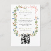 Floral Bow Garden Rustikales Elegantes Foto Hochze Begleitkarte (Rückseite)