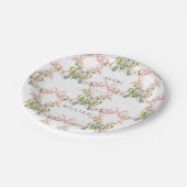 Floral Bow Garden Rustikales Elegantes Foto Hochze Pappteller (Schrägansicht)