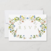 Floral Bow Garden Rustikales Elegantes Foto Hochze RSVP Karte (Vorderseite)