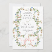 Floral Bow Garden Rustikales Elegantes Foto Hochze Save The Date (Rückseite)