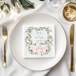 Floral Bow Garden Rustikales Elegantes Foto Hochze Serviette