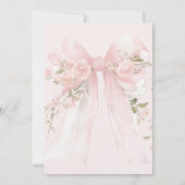 Floral Bow Girls Baptism Elegant Flower Digital Einladung (Rückseite)