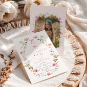 Floral Bow Graduation party Arch Photo Einladung