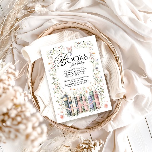 Floral Bow Neues Kapitel Babydusche Buchanfrage Begleitkarte