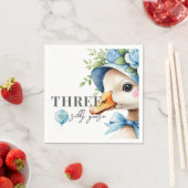 Floral Bow Silly Goose Boy Birthday Serviette (Beispiel)