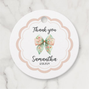 Floral Bow Vielen Dank für Ihr Interesse Tags Geschenkanhänger
