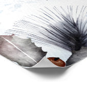 Floral Bow Winter Girl Babydusche Willkommen Poster (Ecke)