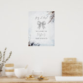 Floral Bow Winter Girl Babydusche Willkommen Poster (Küche)