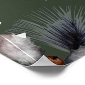 Floral Bow Winter Green Girl Babydusche Willkommen Poster (Ecke)