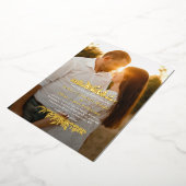 Floral Brackets FOIL Einfaches Hochzeitsstich Foto Folieneinladung (Gedreht)