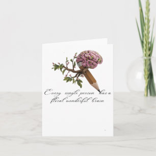 Floral Brain Sticker Karte
