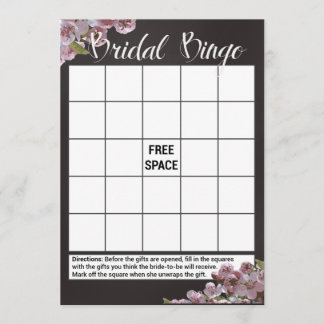Floral Brautparty Bingo Game Cards Einladung