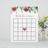 Floral Brautparty Bingo Spiel (Stehend Vorderseite)