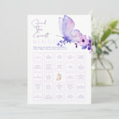 Floral Brautparty Bingo Spiel Einladung (Stehend Vorderseite)