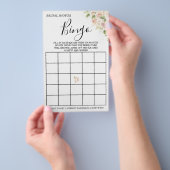 Floral Brautparty Bingo Spielkarte Flyer (Handgriff)