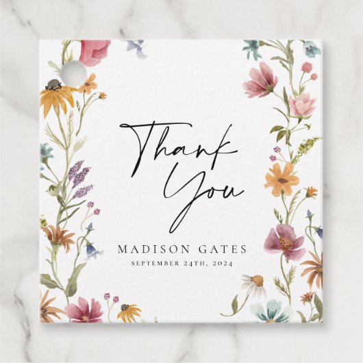 Floral Brautparty Danke Karte Geschenkanhänger (Vorderseite)