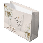 Floral Brautparty Danke Tasche Große Geschenktüte (Vorderseite Schrägansicht)
