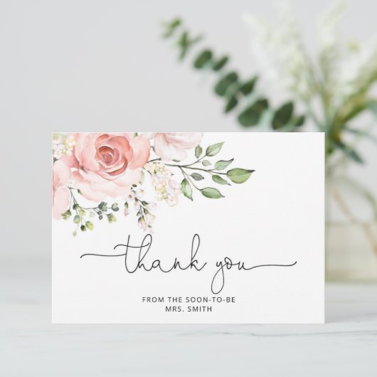 Floral Brautparty Dankeschön Karte (Stehend Vorderseite)