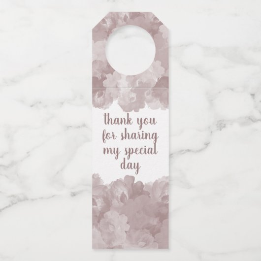 Floral Brautparty Flaschenhanger Tag Flaschenanhänger (Rückseite)