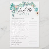 Floral Brautparty Game Finde den Gast (Vorderseite)
