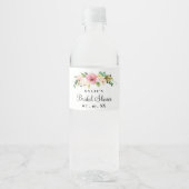Floral Brautparty Wasser Flasche Etikett nach Maß (Vorderseite)
