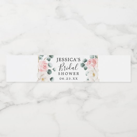 Floral Brautparty Wasser Flaschen Etiketten (Einzelnes Label)