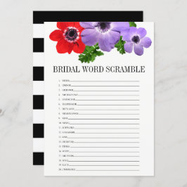 Floral Brautparty Word Scramble Game Card Einladung