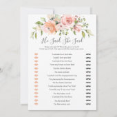 Floral Bridal Bingo/Er sagte, sie sagte Spiele Einladung (Rückseite)