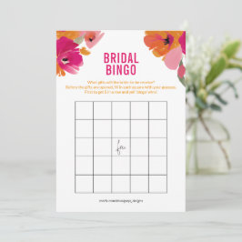Floral Bridal Bingo Spielkarten für das Brautparty Einladung