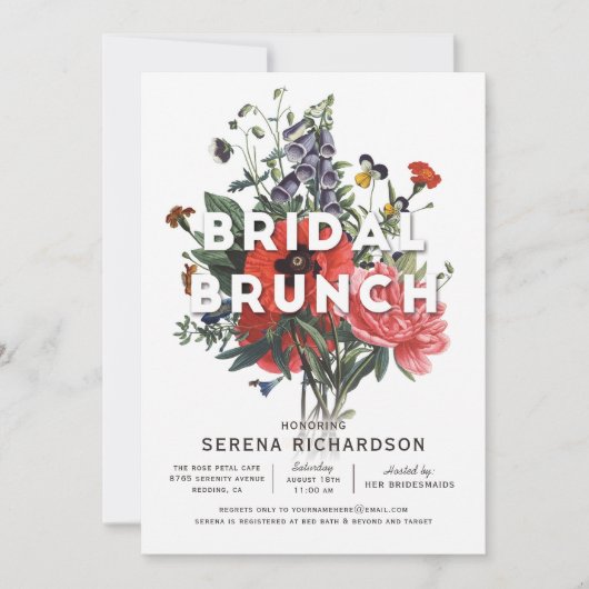Floral Bridal Brunch Bridal Dusche Einladung (Vorderseite)