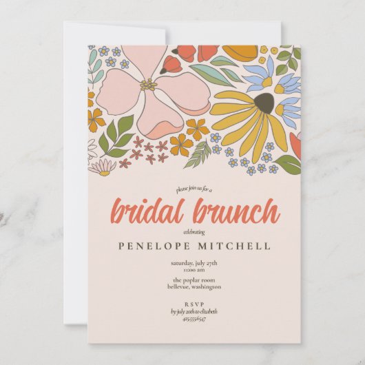Floral Bridal Brunch Dusche Einladung (Vorderseite)